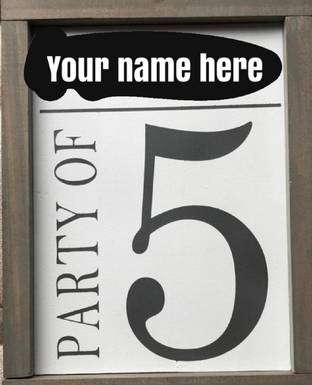 Party of Family name sign